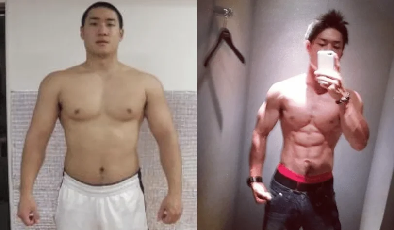 体重93kgから68kgまで、25kgダイエットした時のビフォーアフターです。どちらも私です。。。